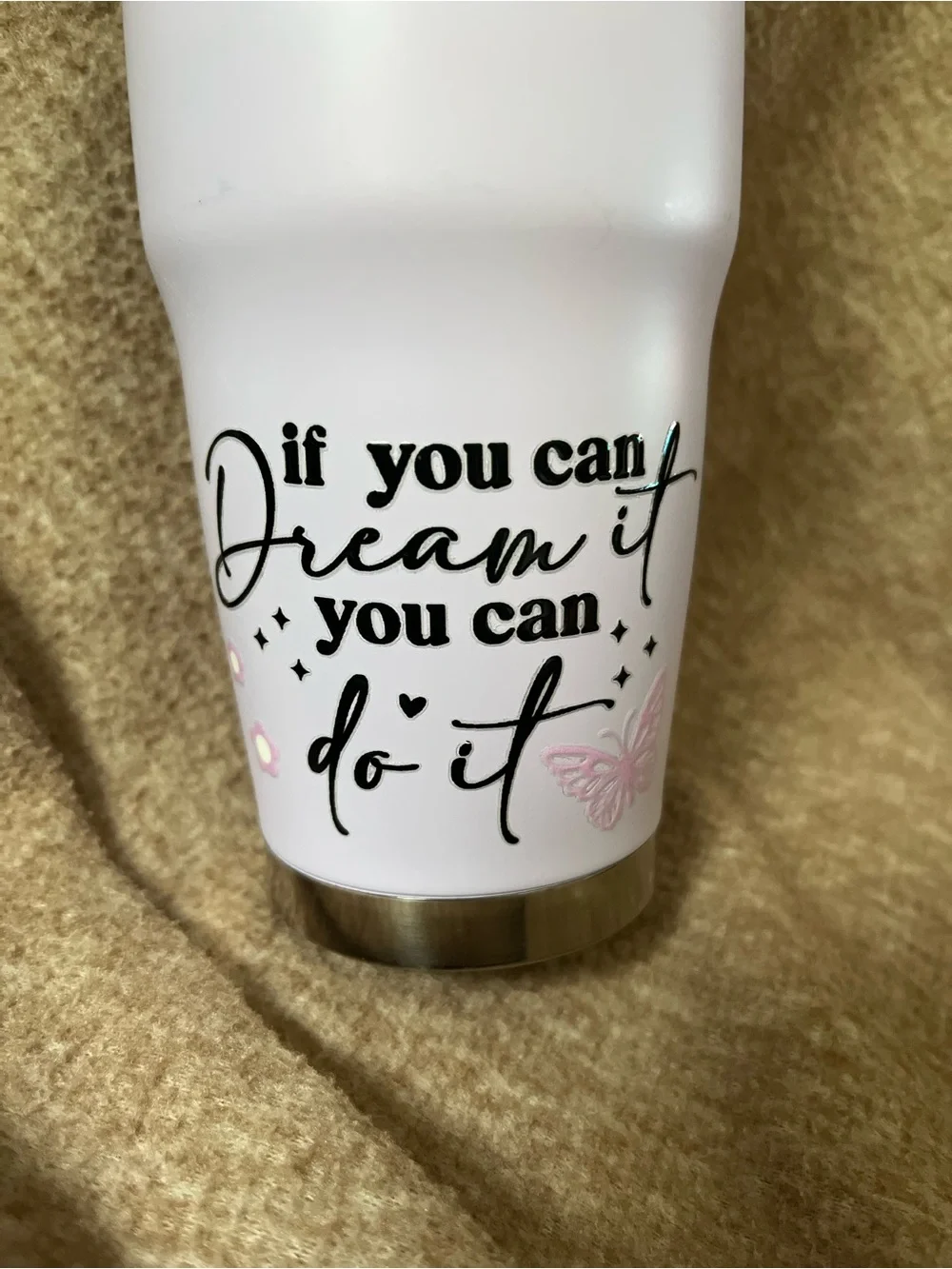12oz Lilac travel double insulated stainless steel mug